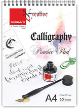 Calligraphy Practice Pad A4 with Calligraphy Engroser Stencil - Isomars