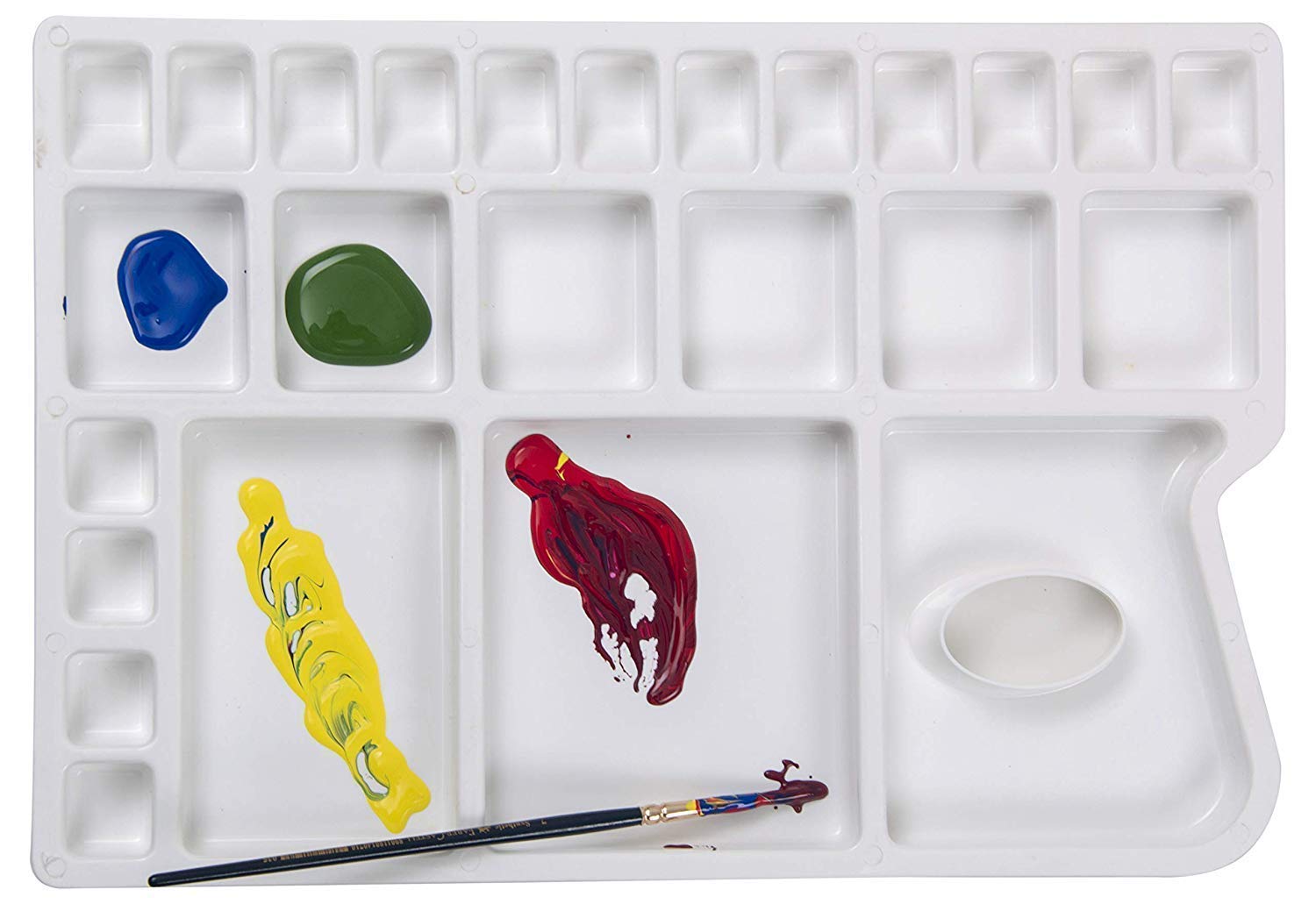 Color Mixing Palette & Round Paint Brushes - Isomars