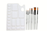 Colour Mixing Palette & Flat and Round Brushes (Set of 7) - Isomars