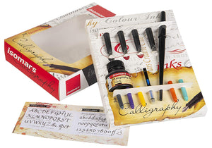 Calligraphy Pen Set: 5 Nibs, Ink Cartridges, Converter, and Ink