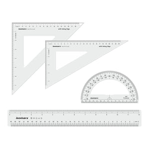 Technical Set Squares, Semi-protractor & Scale