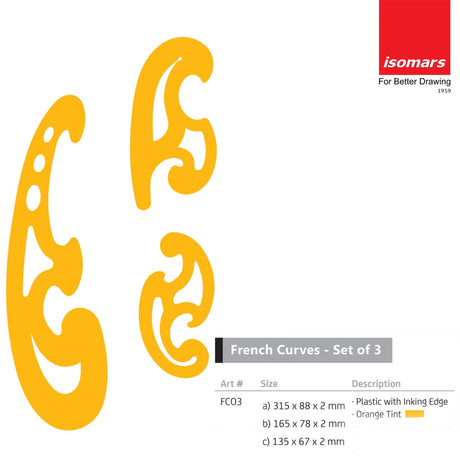 French Curves (Set of 3) - Isomars