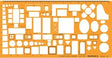Isomars 1:50 Scale Architect Furniture Template (Art 1879) | Architectural Drawing & Drafting Stencil for Furniture Layout, House Floor Plans, Interior Design & Technical Drawing - Isomars