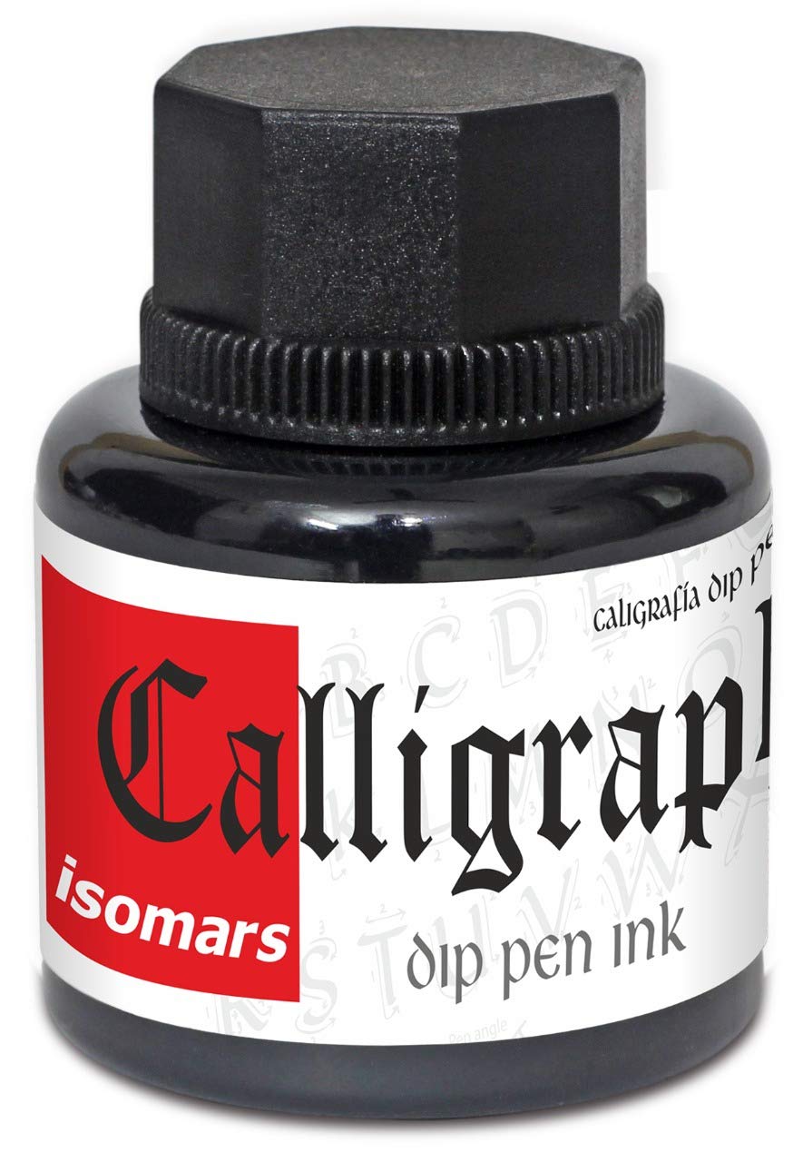 Isomars Bamboo Dip Pen Calligraphy Set with Black Ink 35ml | Hand-Carved Bamboo Calligraphy Pen for Beginners & Artists | Lettering, Sketching & Drawing Tools India - Isomars