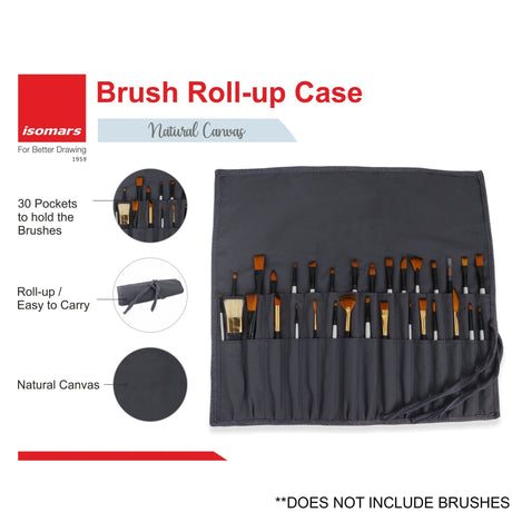 Isomars Brush Roll Up Case - Grey - Isomars