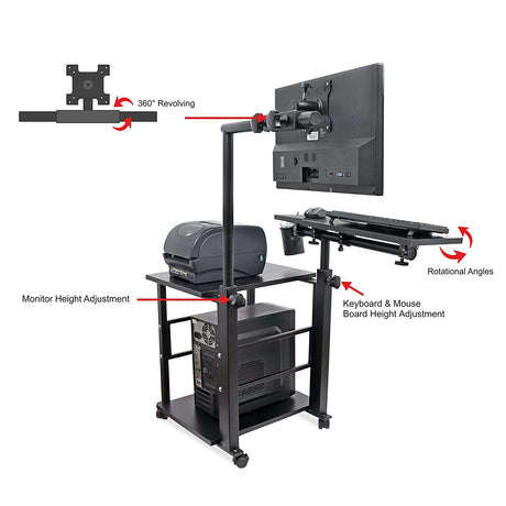 Isomars Computer Table - Adjustable - Professional Workstation for Computer - Ideal for Home, Schools, Office, Hospitals, Gaming Etc. - Isomars