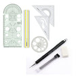 Isomars Engineering Kit Set of 4 with Mechanical Pencil 0.5mm, 10 Leads & Eraser - Isomars