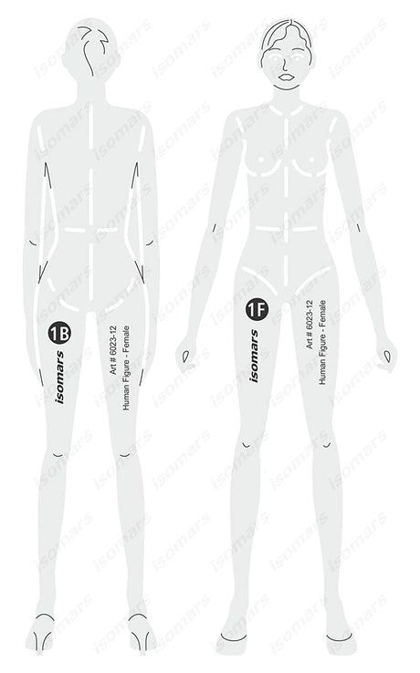 Isomars Female Human Figure Drafting and Design Template-12 - Isomars