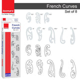 Isomars French Curves - Set of 8 - Drawing Drafting Template Stencil - Isomars