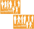 Isomars Human Figure Male & Female Template Combo, Multi Scale Architectural People Stencil Set with 40 Human Silhouettes in 1:20, 1:25, 1:100, 1:125 & 1:175 for Architecture, Interior Design, Urban Planning & Blueprint Rendering - Isomars
