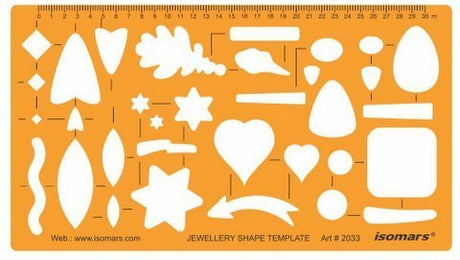 Isomars Jewellery Shape Template Stencil for Jewelry Design & Sketching - Isomars
