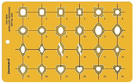 Isomars Jewelry Rings Drawing Drafting Template Stencil Combo - Set of 7 - Isomars