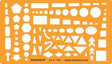 Isomars Multi Shape Geometry Template Stencil, Technical Drawing Drafting Ruler with Circle, Triangle, Square, Polygon, Arrow & Rectangle Symbols for Students, Engineers, Architects & Designers - Isomars
