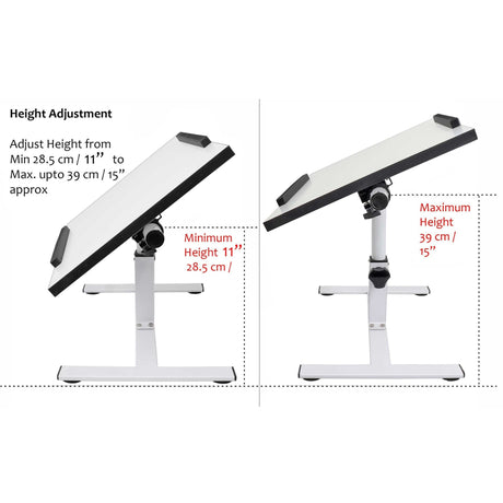 ISOMARS Multipurpose Laptop Table Study Desk & Height Adjustable Bed Table for Work from Home & Online Classes (White) - Isomars