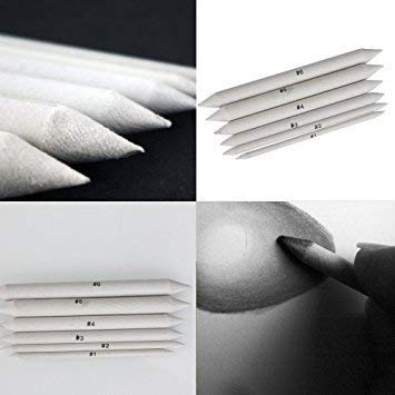 Isomars Paper Stumps Set of 6 & Charcoal Pencil Set of 3 Combo - Isomars