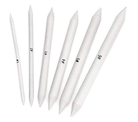 Isomars Paper Stumps Set of 6 & Charcoal Pencil Set of 3 Combo - Isomars