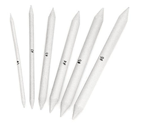 Isomars Paper Stumps Set of 6 & Charcoal Pencil Set of 3 with Pencil Extender - Isomars