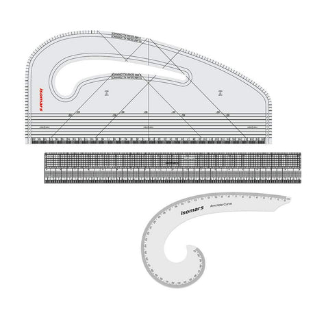 Isomars Pattern Curve, Gridding Scale & Armhole Curve with Marking Combo - Isomars