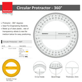 Isomars ProCircle, Protractors - 360 degree & 180 degree, with 12 inches / 30 CM Ruler - Isomars