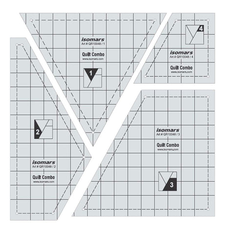 Isomars Quilt Combo Set of 4 Isomars Quilting Template for Patchwork & Sewing - Isomars