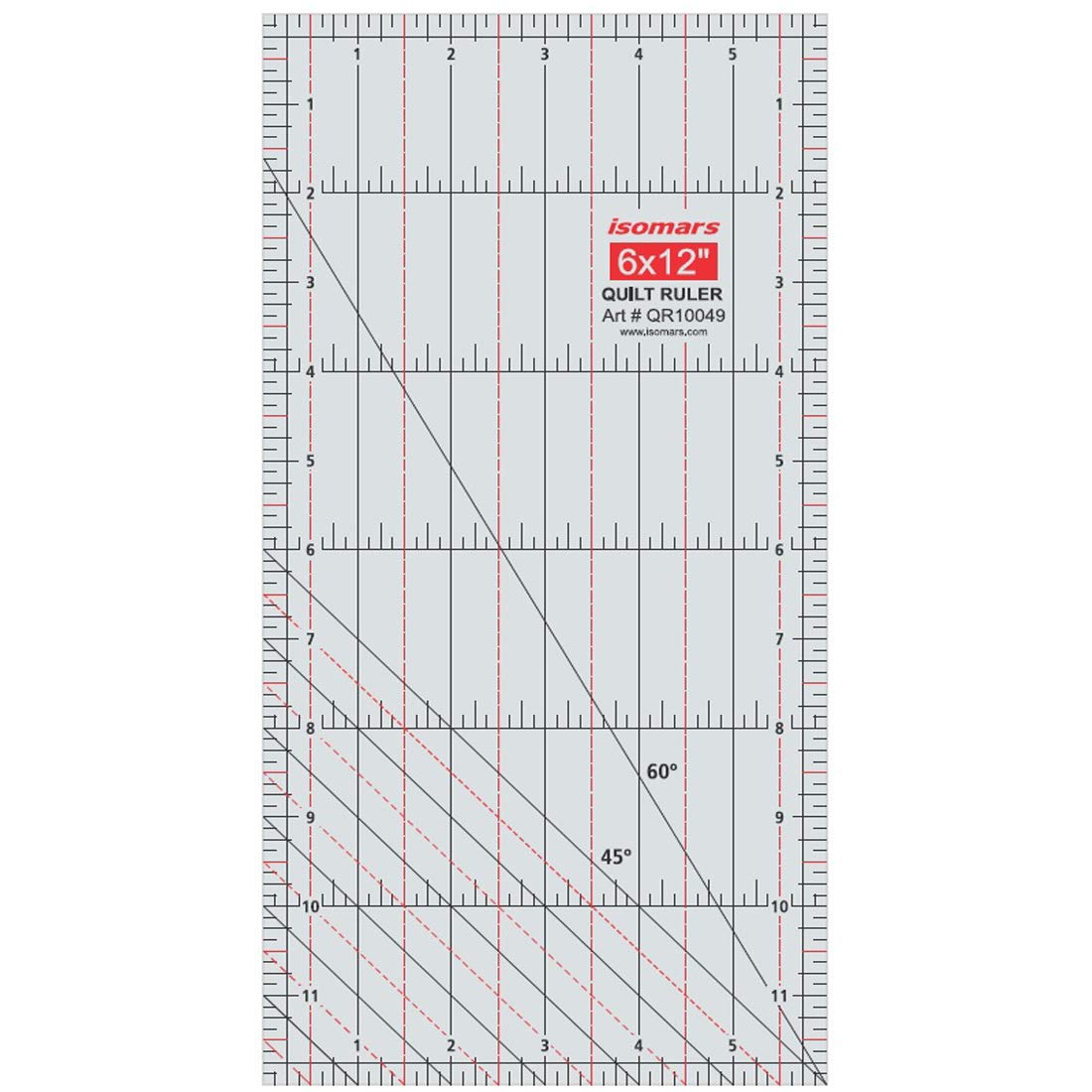Isomars Quilt Ruler - 6 x 12 Isomars Quilting Template for Patchwork & Sewing - Isomars