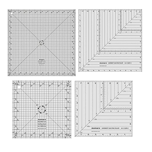 Isomars Quilting Ruler Set of 4, Isomars Quilting Template for Patchwork & Sewing - Isomars