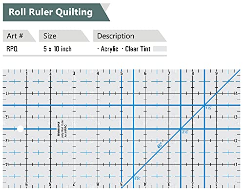Isomars Roll Ruler Isomars Quilting Template for Patchwork & Sewing - 5" x 10" - Isomars