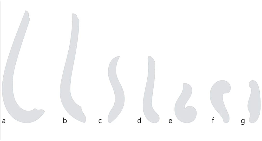 Isomars Set of 7 French Ship Curves Curve Drawing Drafting Template Stencil - Isomars