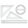 Isomars Technical Set Squares, Protractor,12 Inch Scale - Sides Beveled - Isomars