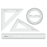 Isomars Technical Set Squares, Protractor,12 Inch Scale - Sides Beveled - Isomars