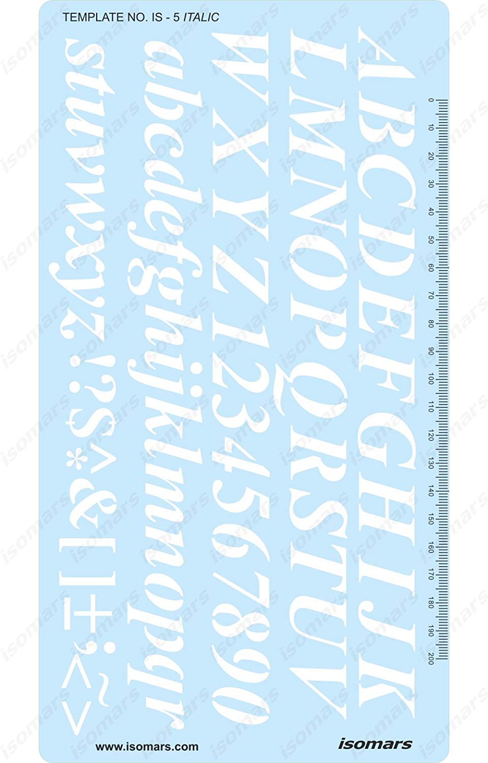 Italic Letters Drawing Template IS5 - Isomars