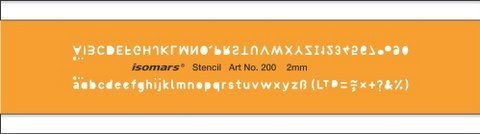 Lettering Guide Drawing template 2 mm - Isomars
