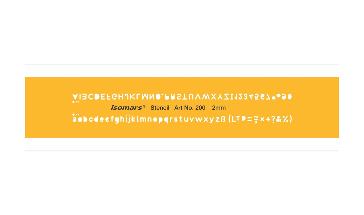 Lettering Guide Drawing template 2 mm - Isomars