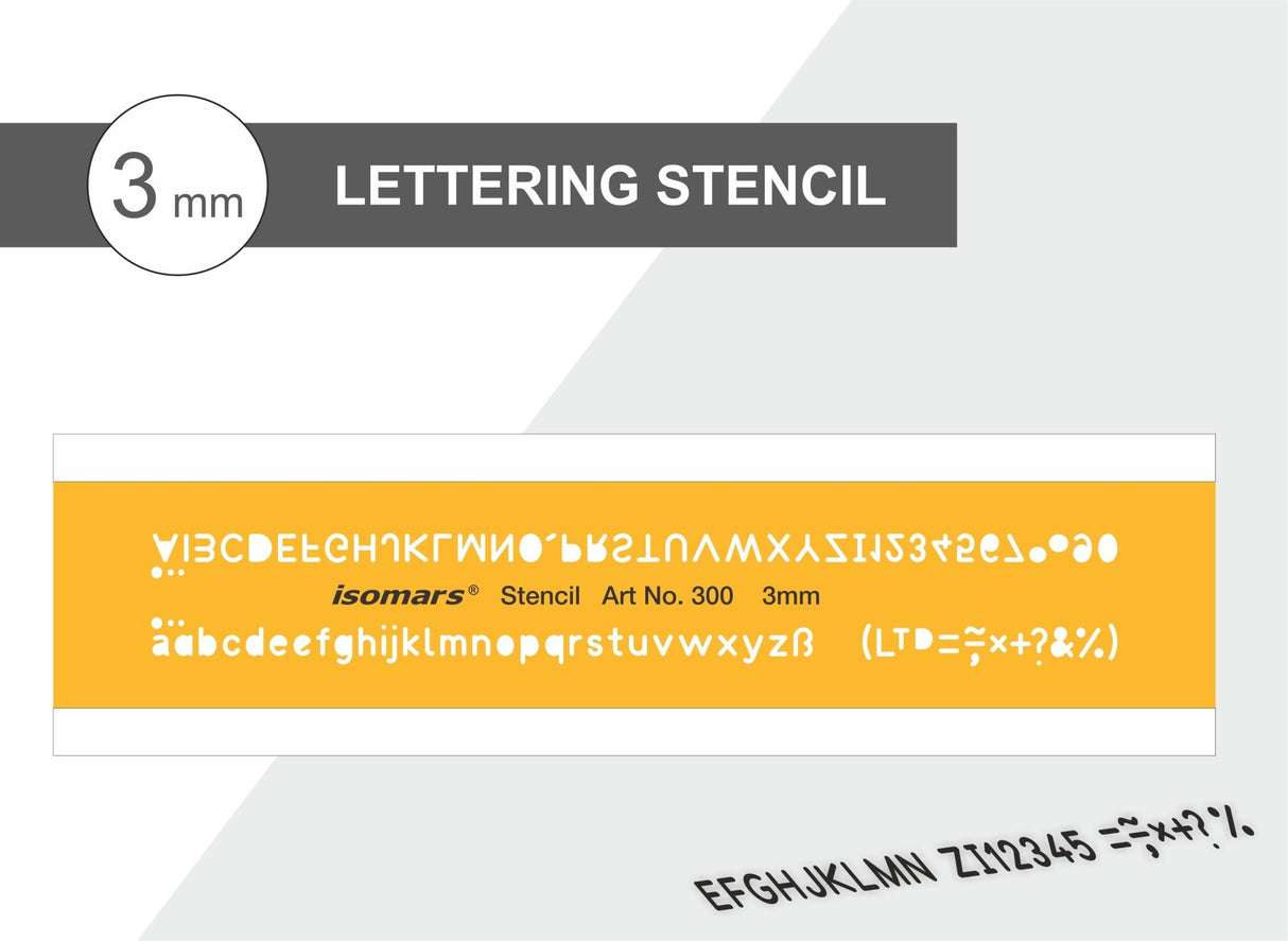 Lettering Guide Drawing Template 3mm - Isomars