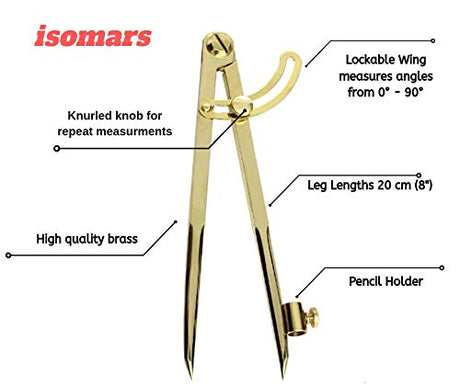 Locking Wing Divider with Compass (8-inch) - Isomars