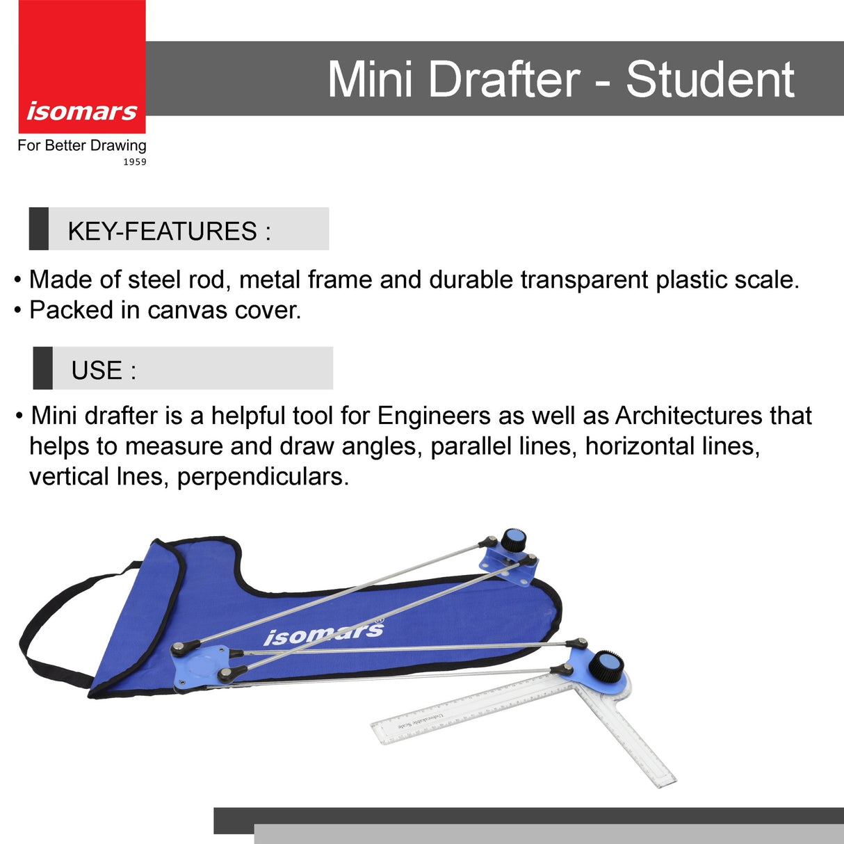 Mini Drafter (For Students) - Isomars