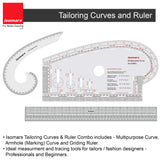 Multipurpose Curve, Gridding Scale & Armhole Curve with Marking Combo (Clear) - Isomars