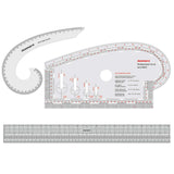 Multipurpose Curve, Gridding Scale & Armhole Curve with Marking Combo (Clear) - Isomars