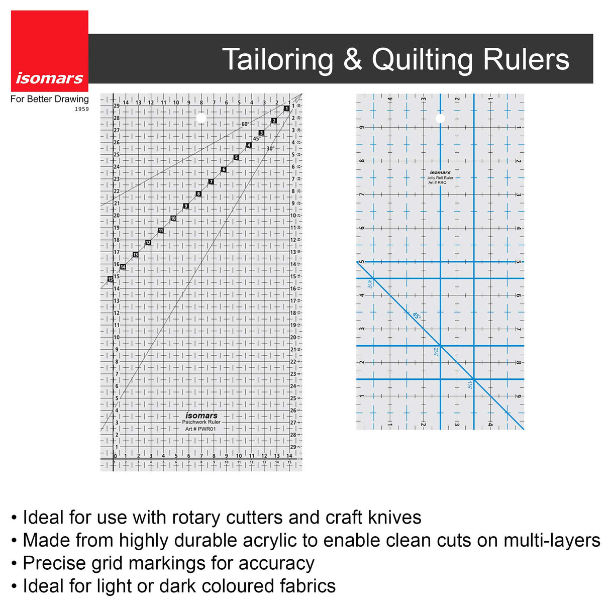 Patchwork Quilting Ruler & Roll Ruler Quilting - Isomars