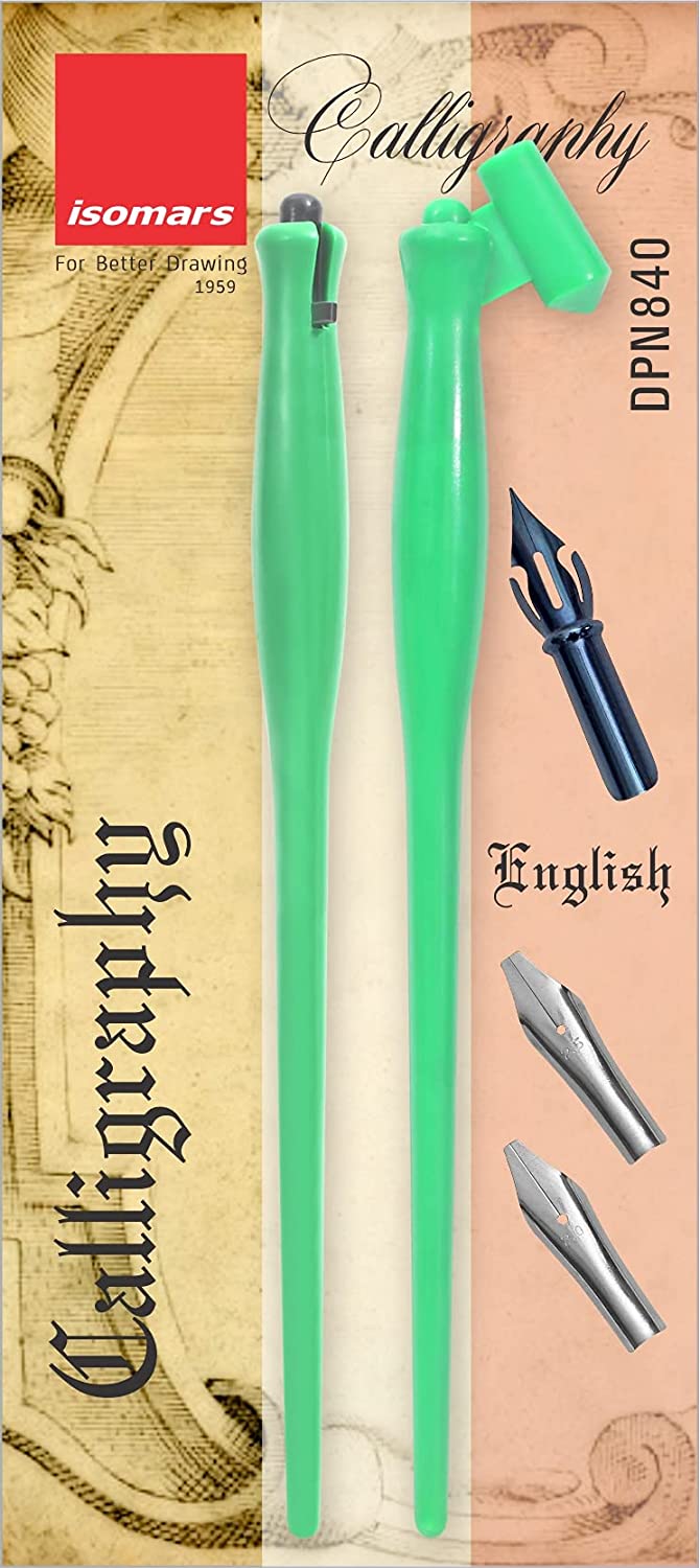 Plastic Holder Set (Oblique & Straight) with 2 Calligraphy & 1 Flex Nib - Isomars