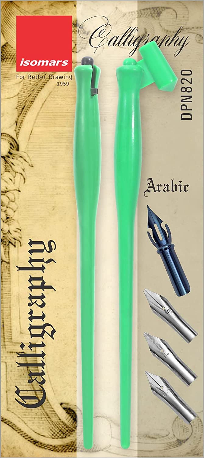 Plastic Holder Set (Oblique & Straight) with 3 Arabic and 1 Flex Nib - Isomars