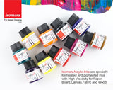 Professional Acrylic Painting Drawing Kit | Acrylic Pad, Square Colour Palette, Acrylic Ink Collection & Brush Set - Isomars