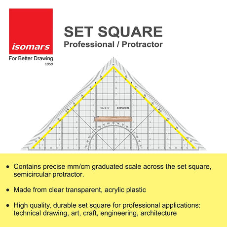 Professional Set Square 30cm /12" - Isomars