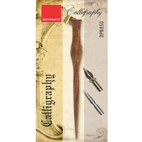 Rose Wood Calligraphy Holder Set with 2 Flex Nibs - Isomars