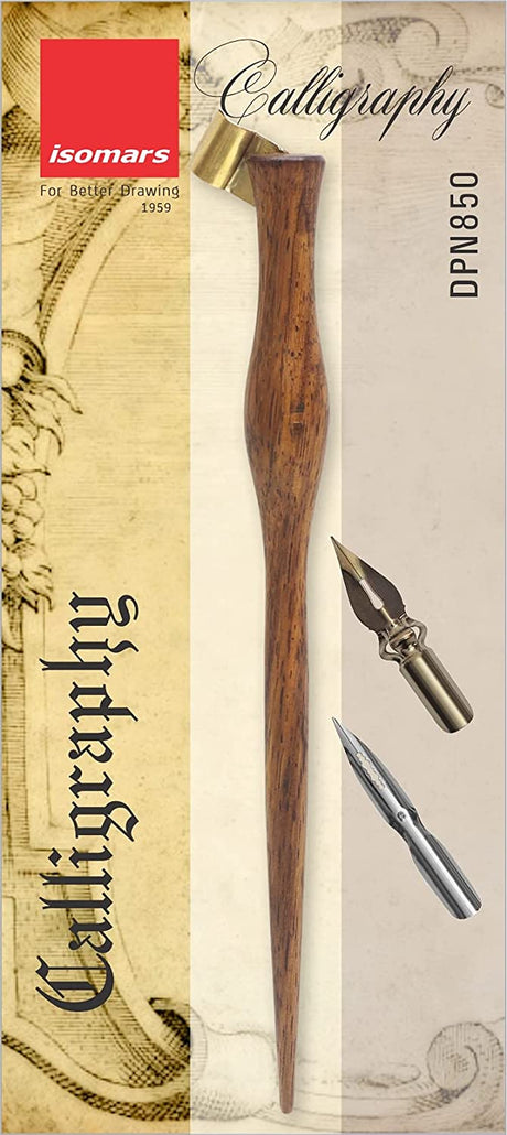 Rose Wood Calligraphy Holder Set with 2 Flex Nibs - Isomars