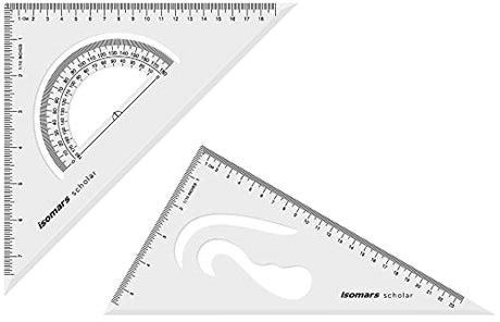 Set Square with Pro Circle, Inch Scale, 0.5 Mechanical Pencil, and Eraser Combo - Isomars