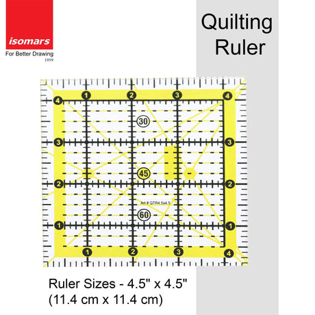 Square Patchwork Quilt Ruler (4.5" x 4.5") - Isomars