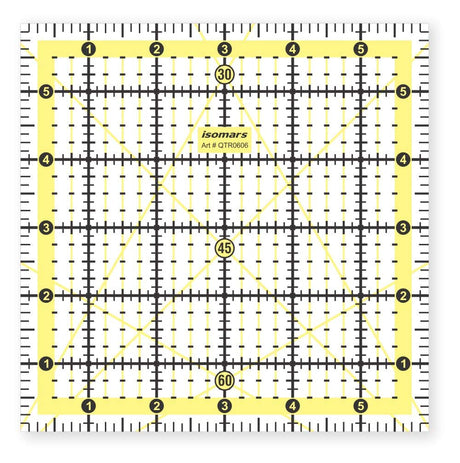 Square Quilting Ruler, Isomars Quilting Template for Patchwork & Sewing (6" x 6") - Isomars