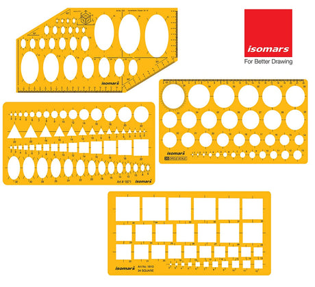 Technical Drawing Templates (Set of 4) - Isomars