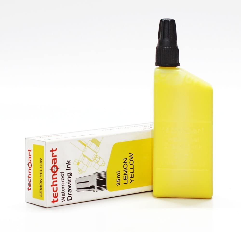 Technoart Technical Drawing Pen Ink (Set of 3) - Orange, Green, Lemon Yellow - Isomars